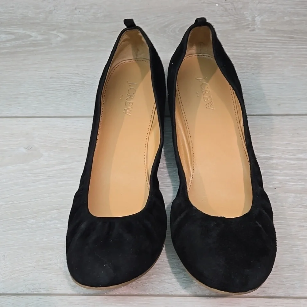 J.Crew Women Leather Loafer Hidden Wedge Mary Jane Clog shoes sz 9